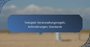 Testspiel: Veranstaltungsregeln, Anforderungen, Standards