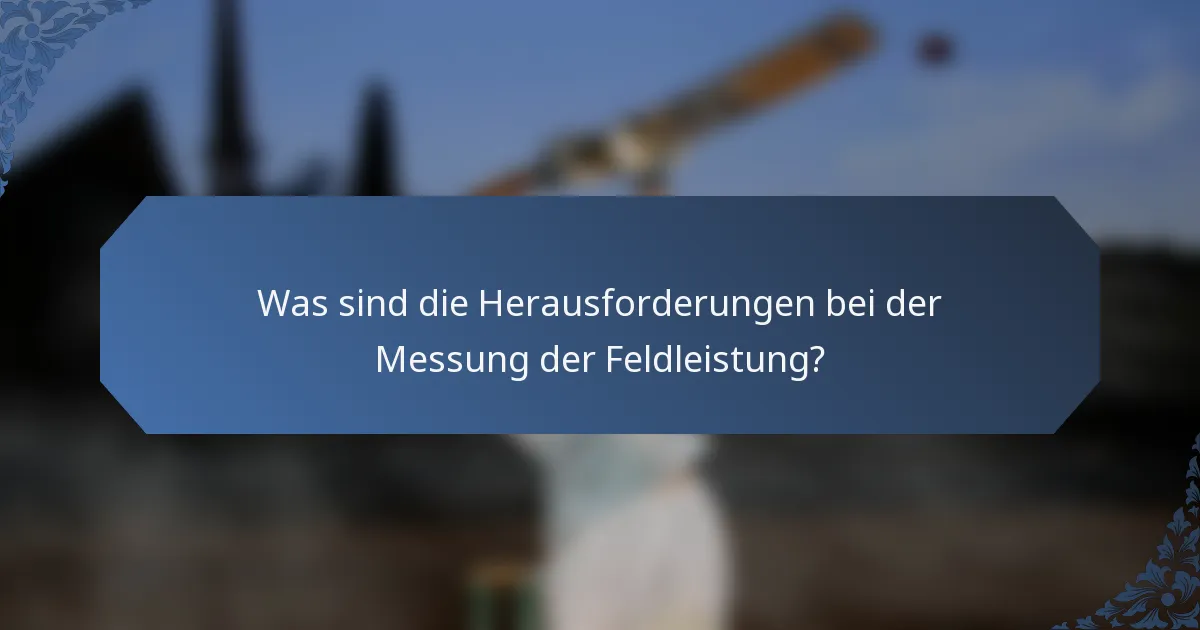 Was sind die Herausforderungen bei der Messung der Feldleistung?