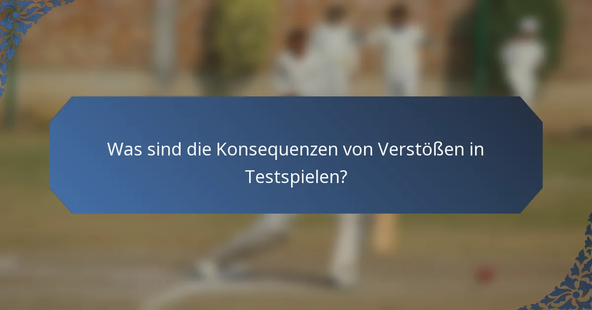 Was sind die Konsequenzen von Verstößen in Testspielen?