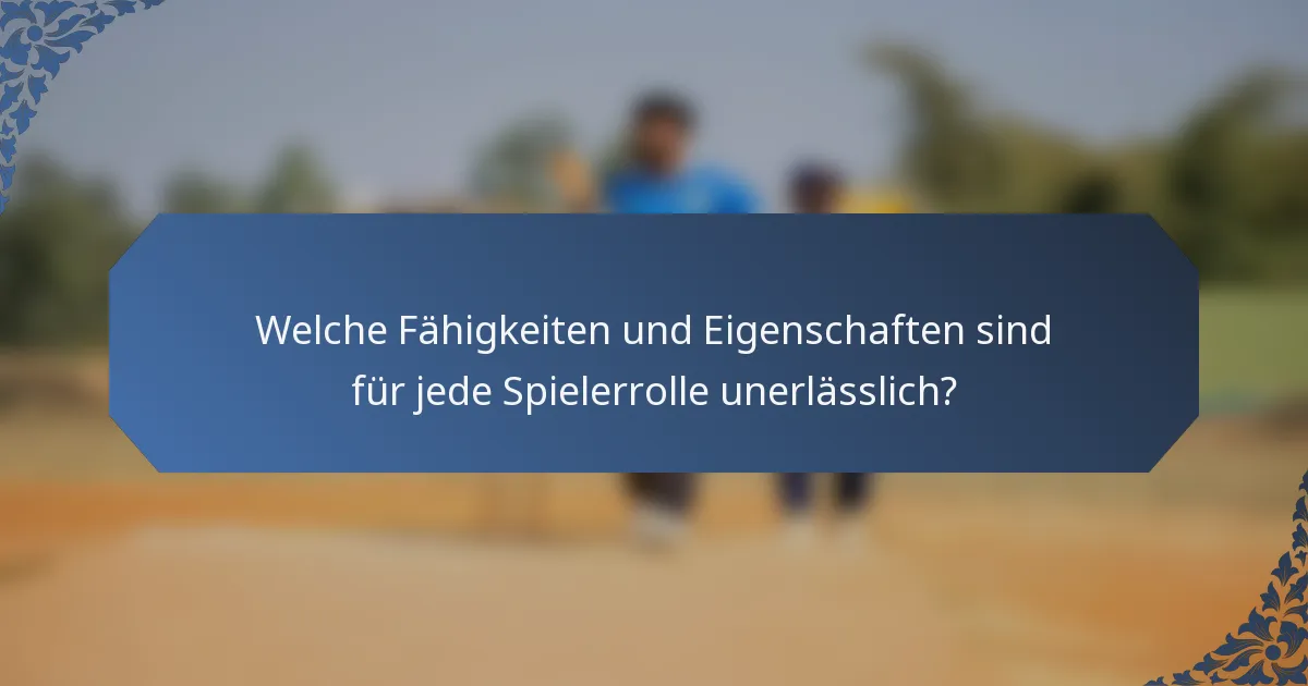 Welche Fähigkeiten und Eigenschaften sind für jede Spielerrolle unerlässlich?