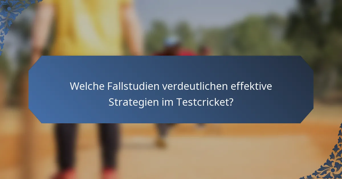 Welche Fallstudien verdeutlichen effektive Strategien im Testcricket?