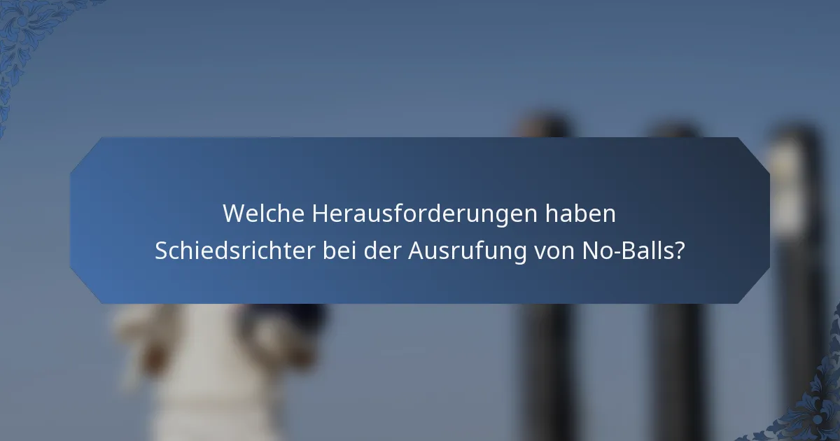 Welche Herausforderungen haben Schiedsrichter bei der Ausrufung von No-Balls?