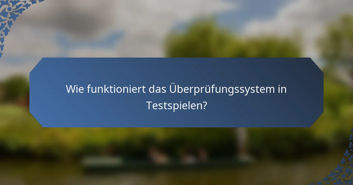 Wie funktioniert das Überprüfungssystem in Testspielen?