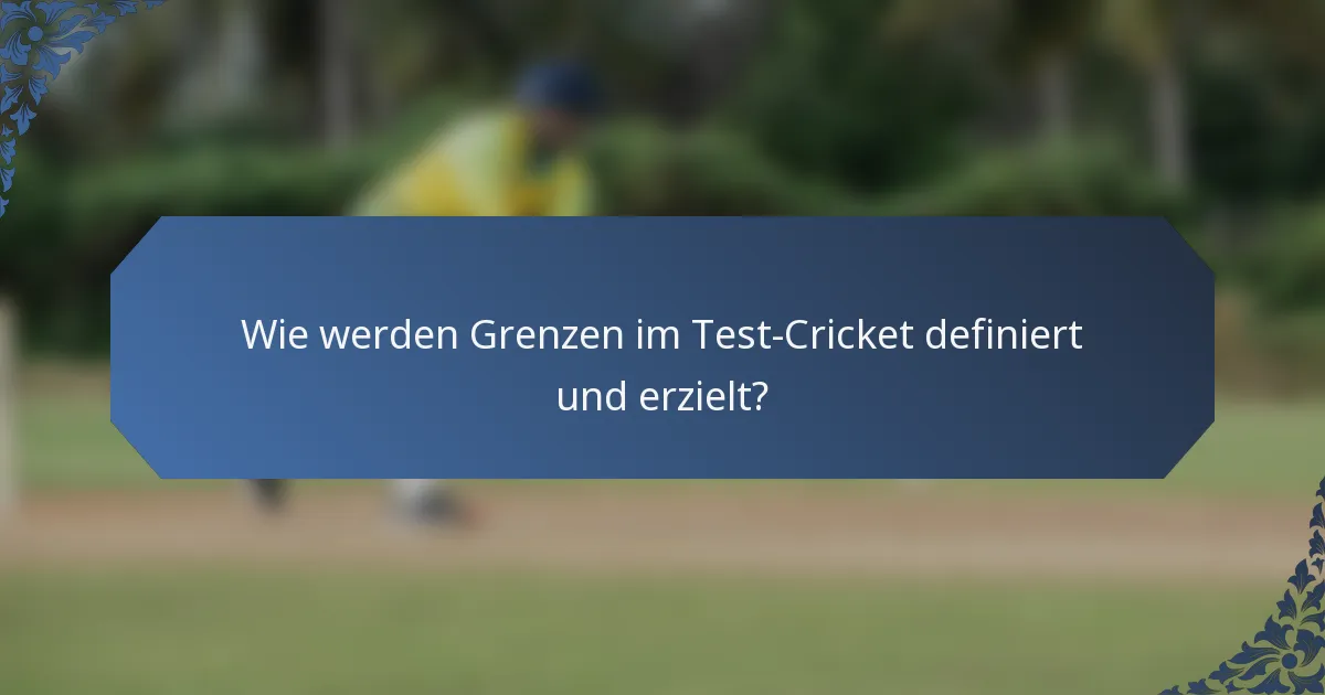 Wie werden Grenzen im Test-Cricket definiert und erzielt?
